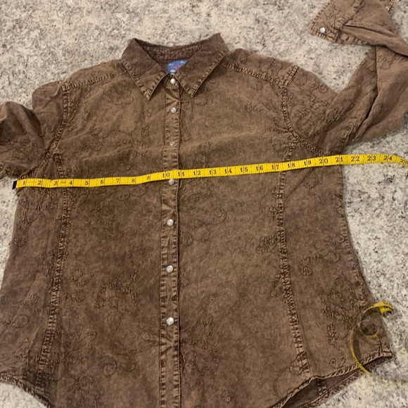 Vintage top 100% cotton women’s size medium western/ boho long sleeve button up - Picture 13 of 16
